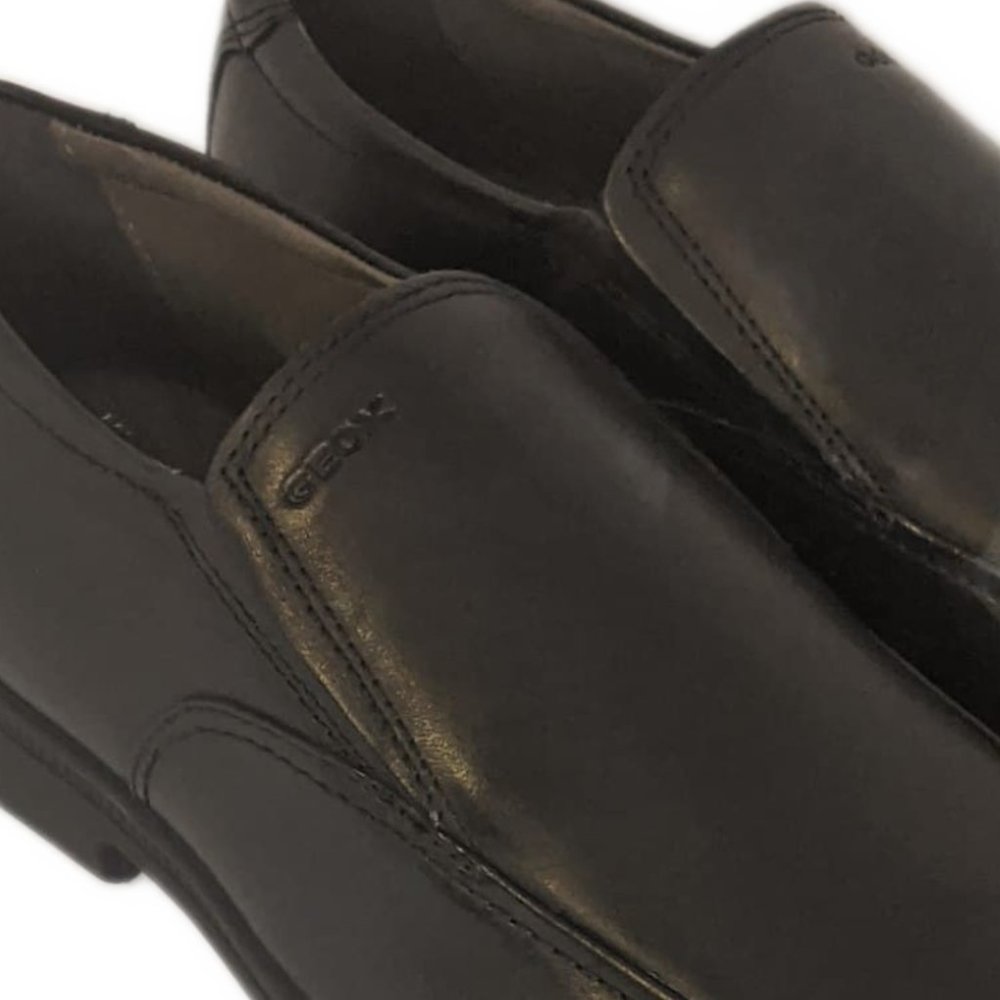 Geox J Federico N Kids Leather Slip On Shoe Black - Picture 8 of 11